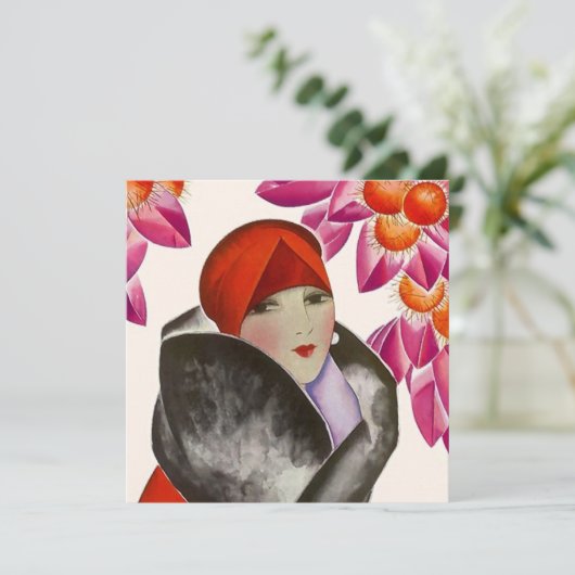 VROUWENBARE INVITATIE VAN DE GROTE VROUWENPARTIJ I KAART (Staand voorkant)