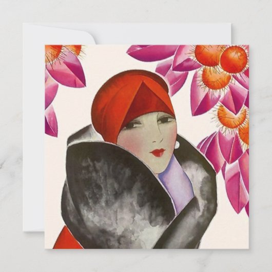 VROUWENBARE INVITATIE VAN DE GROTE VROUWENPARTIJ I KAART (Voorkant)