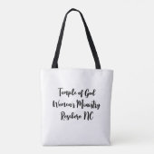Vrouwenbediening van de Tempel Gods Tote Bag (Achterkant)