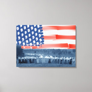 Vrouwenbeker van 1890 van de Amerikaanse vlag van  Canvas Afdruk