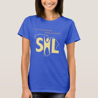 Vrouwenblauw T-shirt met URL