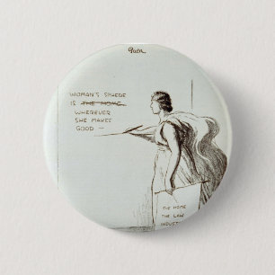 Vrouwenbol herzien ronde button 5,7 cm