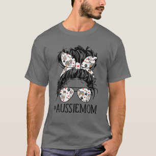 Vrouwenboodschap Bun Mam, Aussie Mam Glasses Funny T-shirt