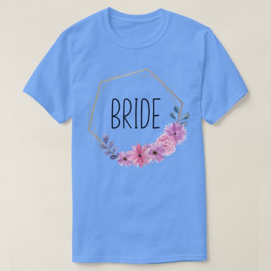 Vrouwenbride Stag Bride Purple Flowers Boho T-shirt (Design voorkant)