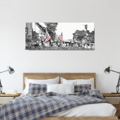 vrouwenCirca 1910 Patriottische Amerikaanse vlag Canvas Afdruk (Insitu (Slaapkamer))