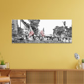 vrouwenCirca 1910 Patriottische Amerikaanse vlag Canvas Afdruk (Insitu (Woonkamer))