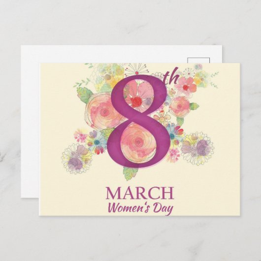 Vrouwendag, 8 maart briefkaart (Voorkant / Achterkant)