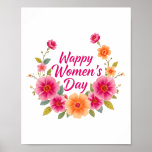 Vrouwendag Bloemstuk Kunst – Viering van Empowerme Poster