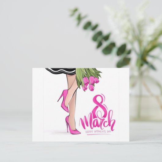 vrouwendag briefkaart (Staand voorkant)
