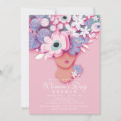 Vrouwendag Brunch Modern Girly Floral Kaart (Voorkant)