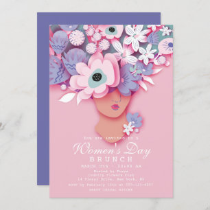 Vrouwendag Brunch Modern Girly Floral Kaart