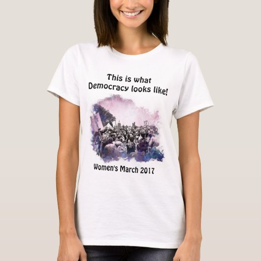 Vrouwendag Dit is hoe Democratie eruit ziet T-shirt (Voorkant)