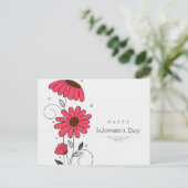 Vrouwendag en roze stroming met cirkels briefkaart (Staand voorkant)