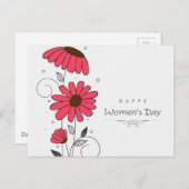 Vrouwendag en roze stroming met cirkels briefkaart (Voorkant / Achterkant)