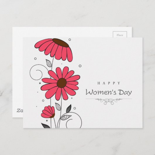 Vrouwendag en roze stroming met cirkels briefkaart (Voorkant / Achterkant)