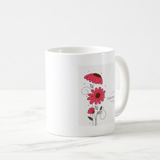 Vrouwendag en roze stroming met cirkels koffiemok (Voorkant rechts)