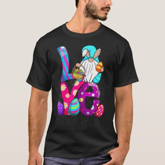 Vrouwendag Gnome Love Lunch Lady Bunny parm T-shirt (Voorkant)