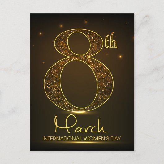 Vrouwendag in zwart en goud briefkaart (Voorkant)