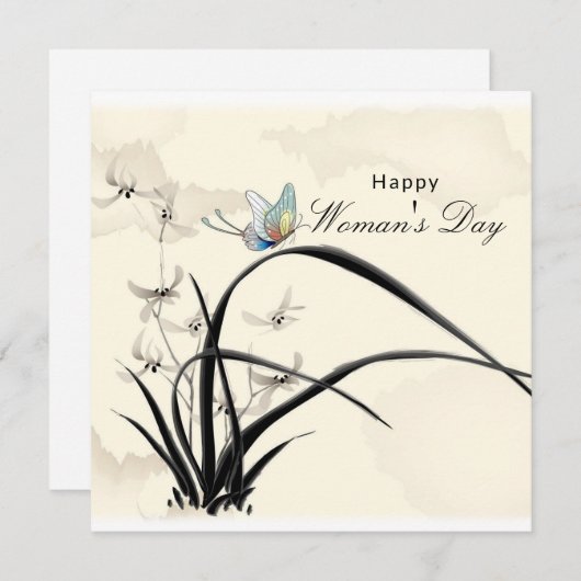 Vrouwendag kunst feestdagenkaart (Voorkant / Achterkant)