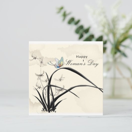 Vrouwendag kunst feestdagenkaart (Staand voorkant)