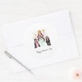 Vrouwendag kunst ronde sticker (Envelop)