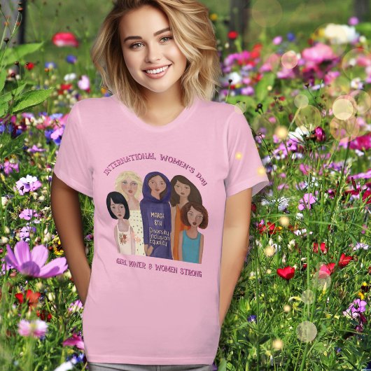 Vrouwendag | Meisje power roze T-shirt