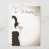 Vrouwendag met dame in zwarte jurk kaart (Achterkant)