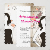 Vrouwendag met dame in zwarte jurk kaart (Voorkant / Achterkant)