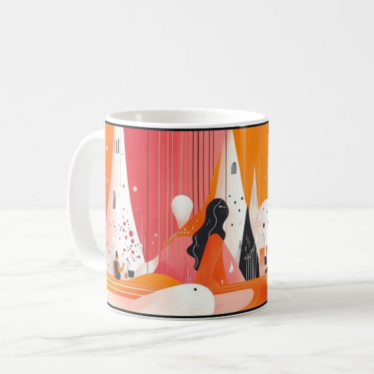 Vrouwendag, met elementen van minimalisme. koffiemok (Voorkant links)