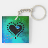 Vrouwendag portretteert Aqua Square Sleutelhanger (Achterkant)