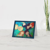 Vrouwendag portretten Aqua blauw Kaart (Voorkant)