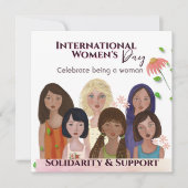 Vrouwendag Portretten Plein Feestdagenkaart (Voorkant)