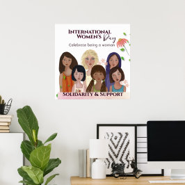 Vrouwendag portretten vieren poster