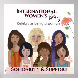 Vrouwendag portretten vieren poster