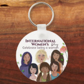 Vrouwendag portretten vieren sleutelhanger (Voorkant)
