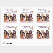 Vrouwendag portretten vieren vierkante sticker (Vel)