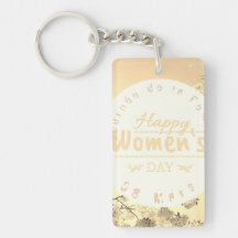 Vrouwendag Rechthoekige acrylsleutelhanger