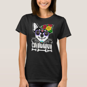 Vrouwendag van dode suikerschedel Chihuahua Dog T-shirt