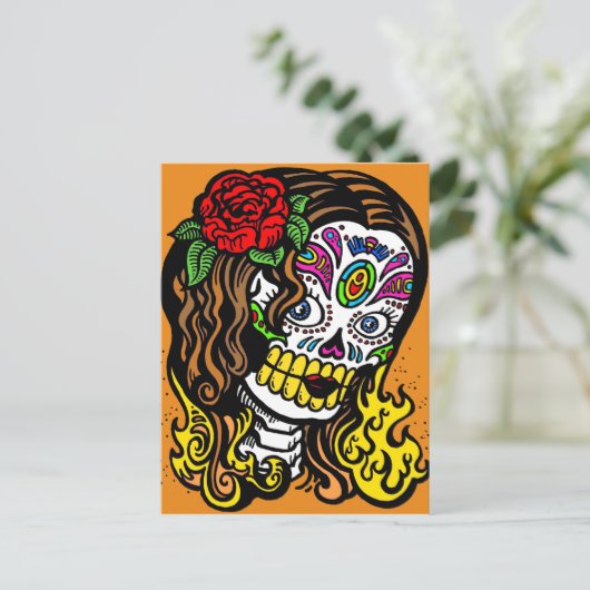 Vrouwendag van het dode briefkaart (Staand voorkant)