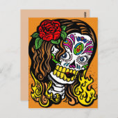 Vrouwendag van het dode briefkaart (Voorkant / Achterkant)