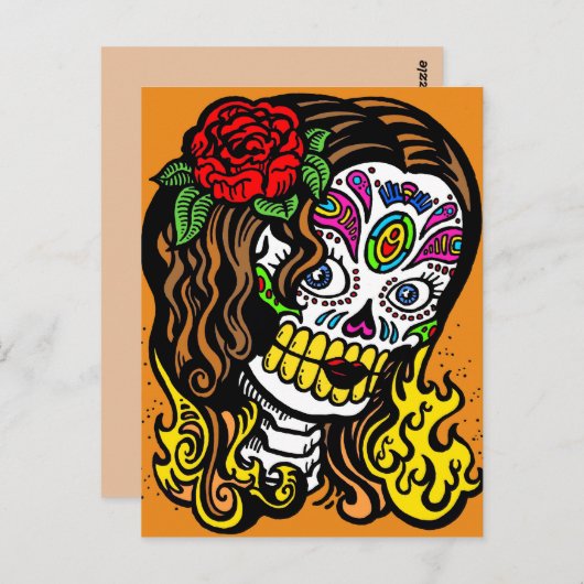 Vrouwendag van het dode briefkaart (Voorkant / Achterkant)