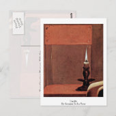 Vrouwendetails: kaarsje van Georges de la Tour Briefkaart (Voorkant / Achterkant)