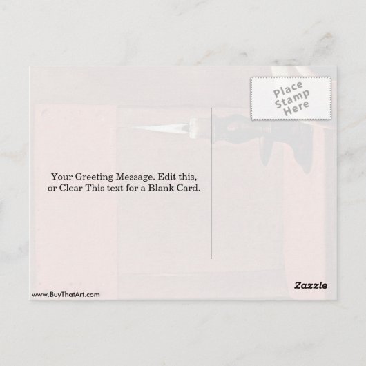 Vrouwendetails: kaarsje van Georges de la Tour Briefkaart (Achterkant)