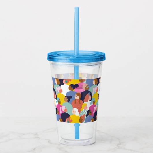 Vrouwendiversiteit - Vrouwen met verschillende ran Acryl Drinkbeker (Voorkant)
