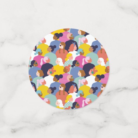 Vrouwendiversiteit - Vrouwen met verschillende ran Confetti (Kleine voorkant)