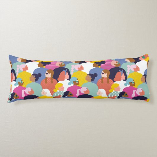 Vrouwendiversiteit - Vrouwen met verschillende ran Lichaamskussen (Voorkant)
