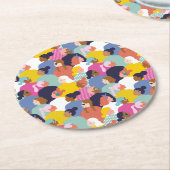 Vrouwendiversiteit - Vrouwen met verschillende ran Ronde Kartonnen Onderzetter (Gebogen)