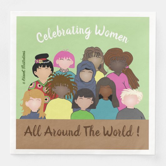 Vrouwenfeest, 8 maart, papieren servetten (Voorkant)