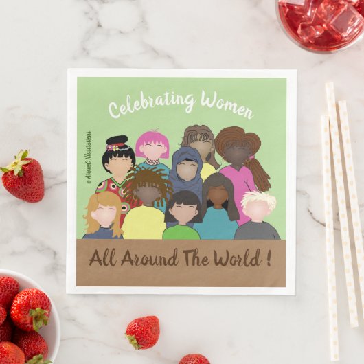 Vrouwenfeest, 8 maart, papieren servetten (Insitu)