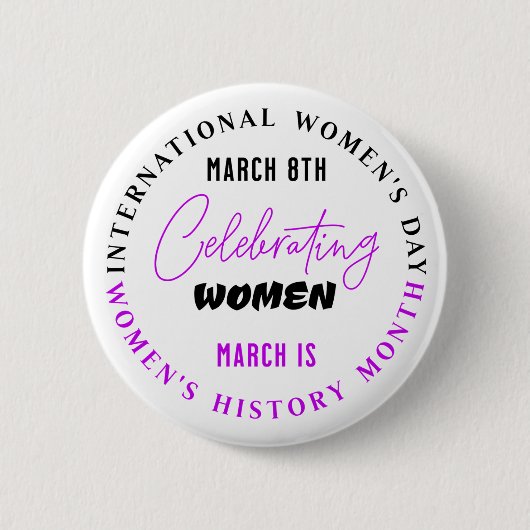 Vrouwenfeest | Vrouwendag Ronde Button 5,7 Cm (Voorkant)